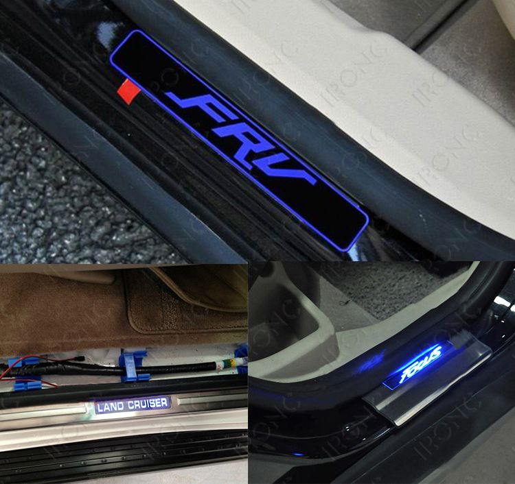 LED Door Sill Illuminated Stainless Steel Scuff Plates Guard VW Golf 08